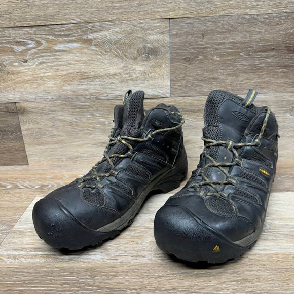 Keen Lansing  Brown Leather/Mesh Waterproof/ Steel Toe Work Boot Men's Size 13 - Picture 1 of 7